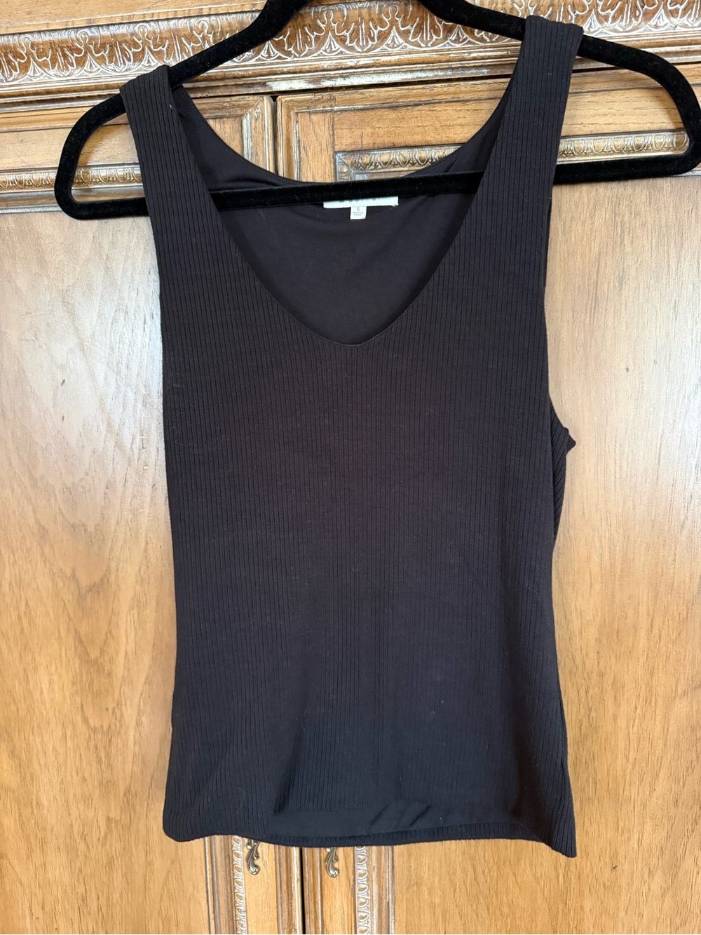 Z Supply Black Ribbed V-Neck Tank